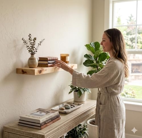 24 inch Wooden Floating Shelves for Wall