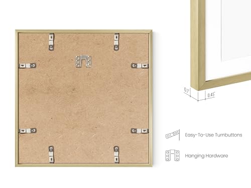 12x12 Gold Metal Picture Frame Matted to 8x8