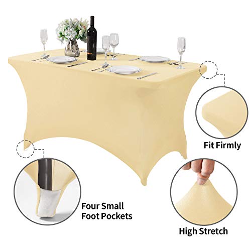 Spandex Table Cover for 4FT or 6ft or 8ft Table Universal Fitted Stretch Tablecloth for Party