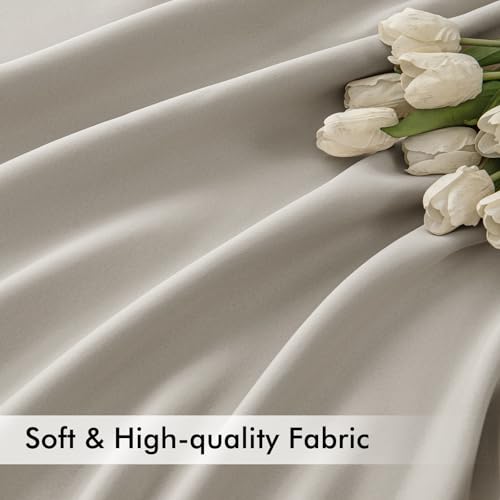 Natural Back Tab Blackout Curtains 52x120 Inch Long 2 Panels Set
