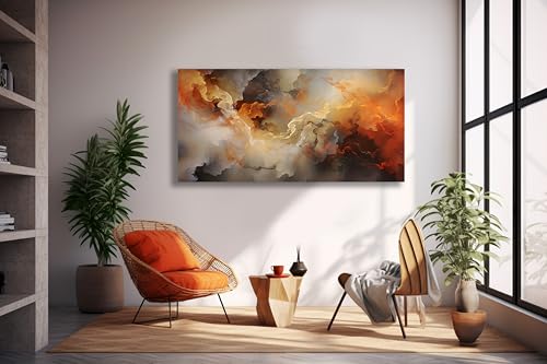 Abstract Wall Art Home Decor Orange Artwork Wall Art Prints Canvas Painting Wall Decor for Living Room Bedroom Office Decoration 20"x40"