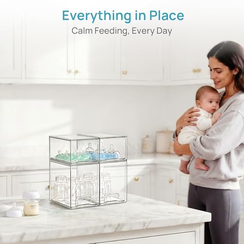 Clear Stackable Storage Drawers Set of 4 (4 Count)