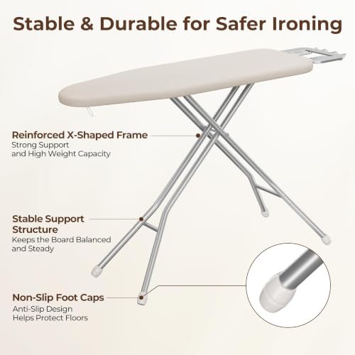 Ironing Board 43"x14" with Heavy Duty Iron Rest