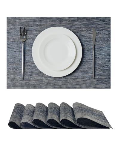 Denim Blue Placemats Set of 6 (6 Count)