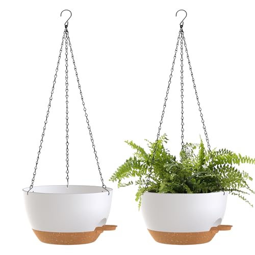 10 Inch Hanging Baskets 2 PC with Chains (2 Count)