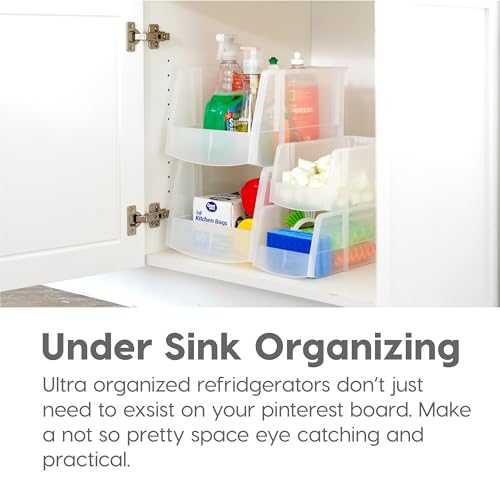 4-Pack, X Large Plastic Stackable Storage Bin Organizer, Clear (4 Count)
