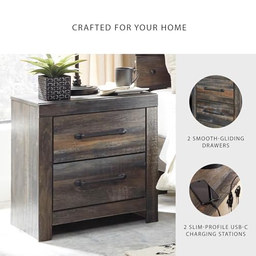 Drystan Rustic 2 Drawer Nightstand