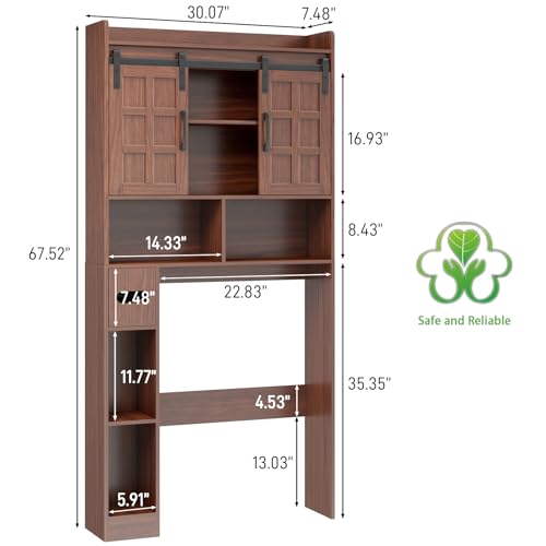 Over The Toilet Storage Cabinet with Sliding Doors