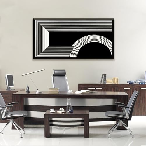 Canvas Art Wall Decor Modern Line Art Prints Black And White Abstract Art Print Painting Modern Artwork Decorations For Living Room Pictures For Bedroom Office Home Wall Decor 24 X 48 In