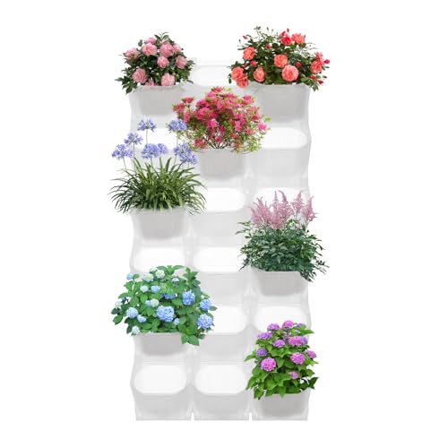 12Pieces 3 Pot Wall Planter Vertical Garden Plant Walls Wall Mounted Vertical Planter with Water