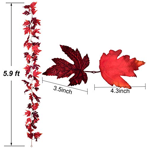 2 Pack Maple Leaves Fall Garland