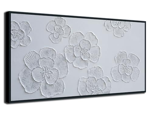 Flower Canvas Wall Art Textured Hand Painted Painting