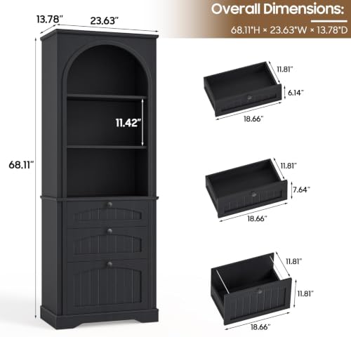 Farmhouse Bookshelf with File Drawers