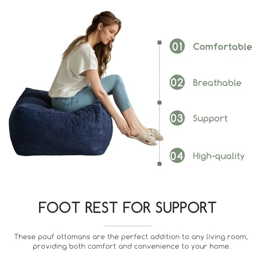 Square Stuffed Pouf Ottoman