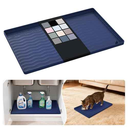 Waterproof Silicone Under Sink Mat 19'' x 12'' Shelf Liner for Kitchen and Bathroom