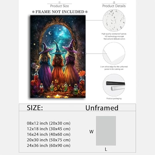 Witch Poster Halloween Fall Wall Art Decor