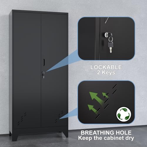 Metal Storage Cabinet with Locking Doors