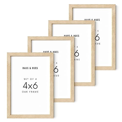 Beige Oak Wood 4x6 Picture Frame (4 Count)