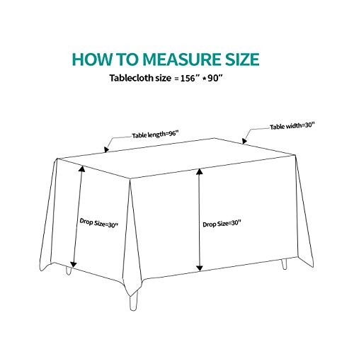 90x156 Inch White Tablecloth for 8 Foot Rectangle Tables