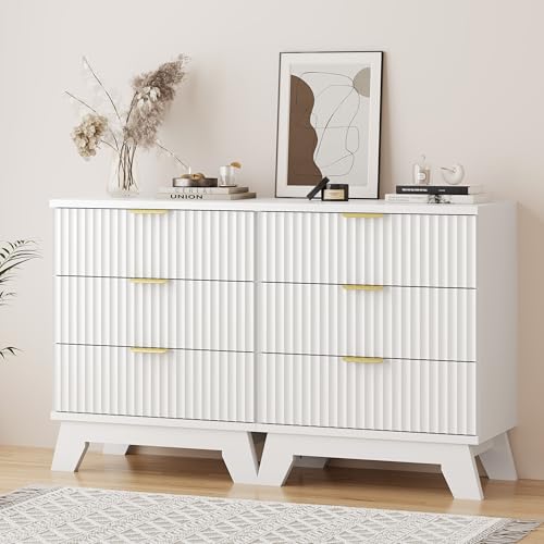 Fluted Dresser for Bedroom with 3 Drawers