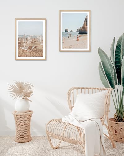 12x16IN Amalfi Coast Framed Wall Art Beach Canvas Print