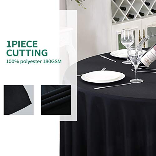 70 Inch Black Tablecloths for Round Tables