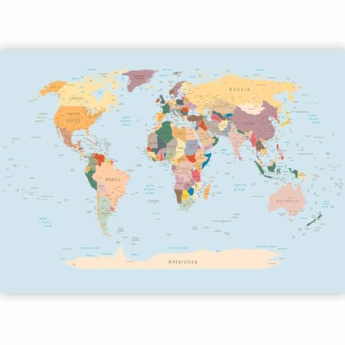 Premium Wall Mural World Map 79x55 in (4 Count)