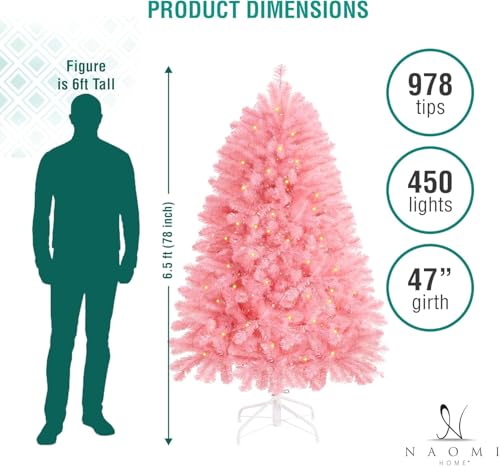 6.5ft Pink Christmas Tree with Lights
