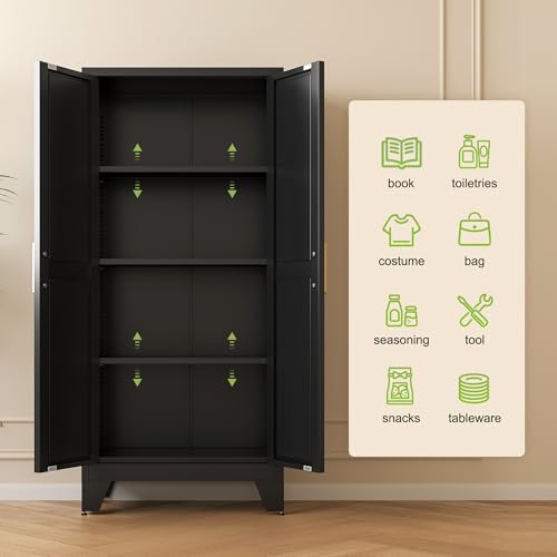 61" Tall Farmhouse Metal Pantry Cabinet