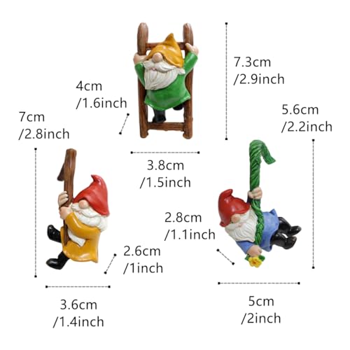 3 PCS Climbing Gnomes Tree Faces Decor Outdoor for Yard (3 Count)
