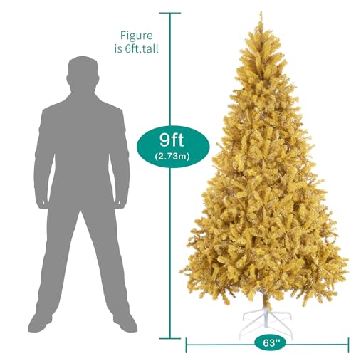 9ft Gold Christmas Tree with Lights