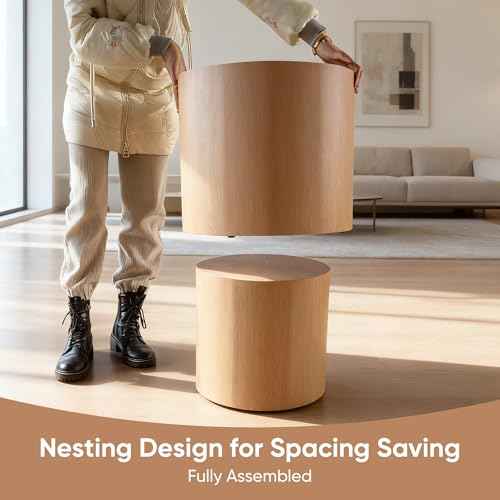 Nesting Round Coffee Table Set of 2 (2 Count)