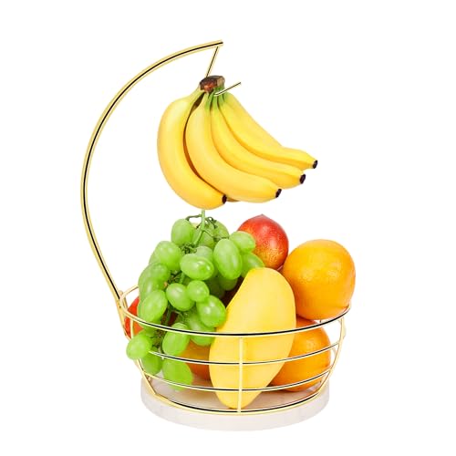 Countertop Fruit Basket Bowl with Banana Hanger