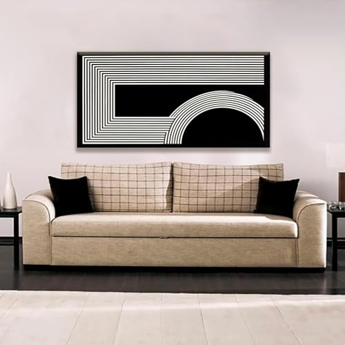 Canvas Art Wall Decor Modern Line Art Prints Black And White Abstract Art Print Painting Modern Artwork Decorations For Living Room Pictures For Bedroom Office Home Wall Decor 24 X 48 In