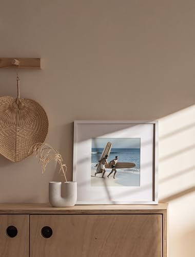 12x12 White Metal Frame Matted to 8x8