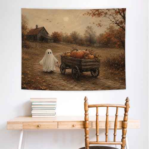 Halloween Ghost Fall Pumpkin Tapestry 50x60 Inches