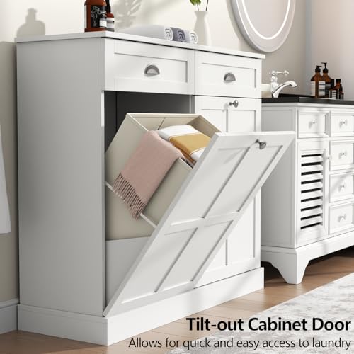 Double Tilt Out Laundry Hamper Cabinet