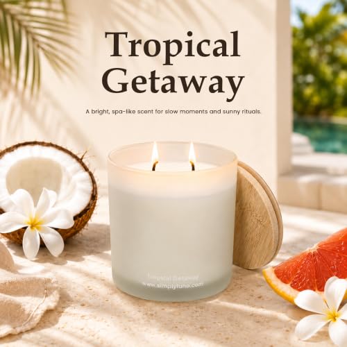Tropical Getaway Coconut & Grapefruit Scented Candle (14 Ounce)