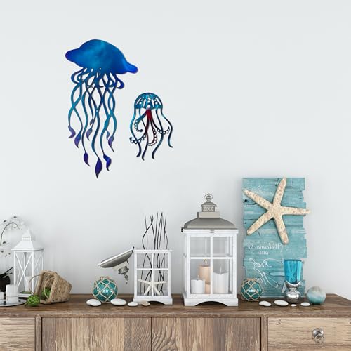 Metal Jellyfish Wall Decor (2 Count)