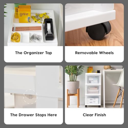 3 Drawer Rolling Storage Cart