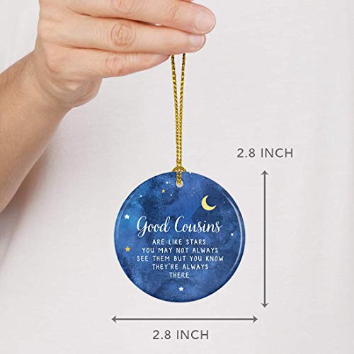 Round Ceramic Porcelain Cousins Christmas Keepsake Gift