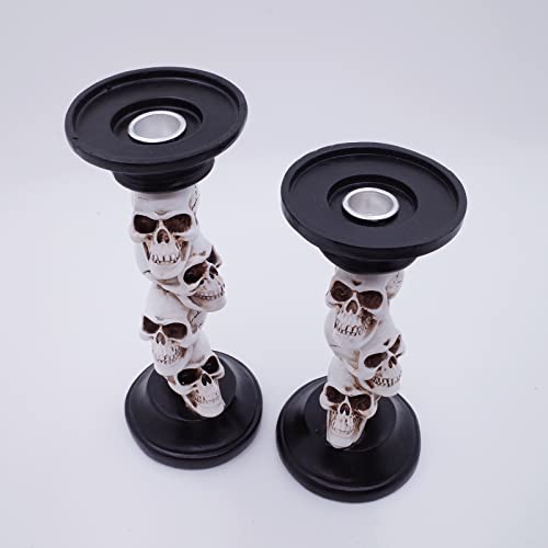 Halloween Skull Candle Holder for Fireplace Decorations (2 Count)
