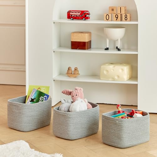 Small Cotton Rope Basket (3 Count)
