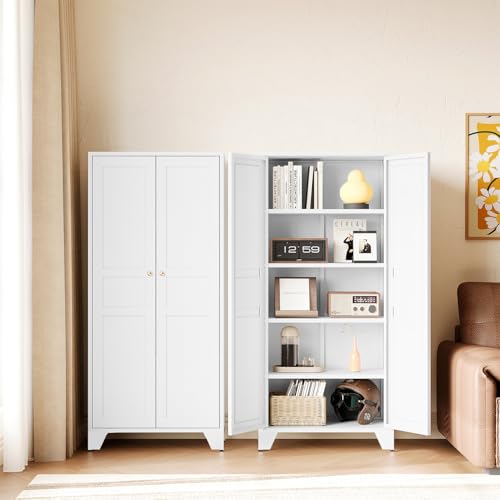 White Storage Cabinet with Feets