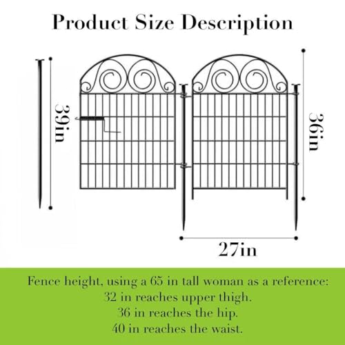 Tall Garden Fence Animal Barrier with Gate (14 Count)