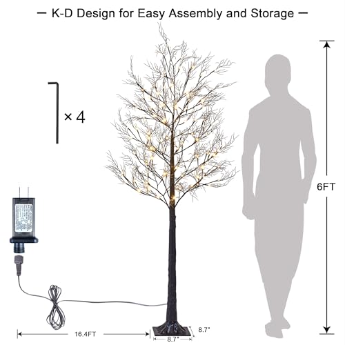 6FT Lighted Willow Tree with 120 Warm LED Lights
