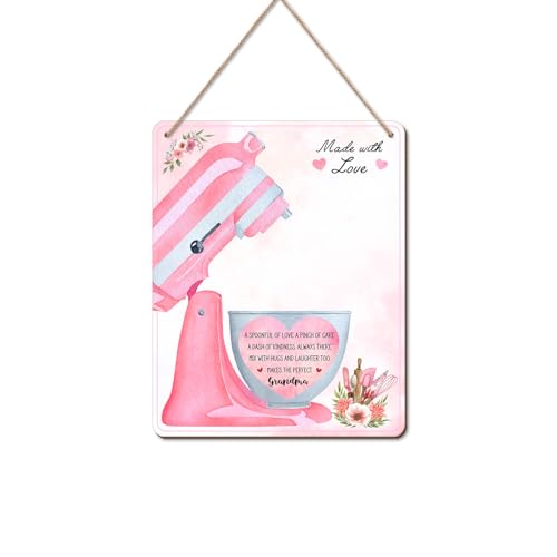 DIY Mothers Day Handprint Baking Mixer Craft Shape Hanging Sign for Grandma Baking