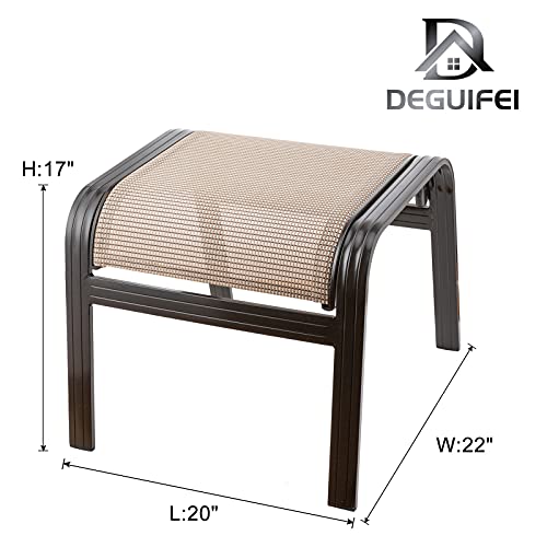 Outdoor Patio Footstools Aluminum Outdoor Ottomans Footrest Small Seating Wicker Furniture Patio Ottoman 2 Pieces Brown (2 Count)