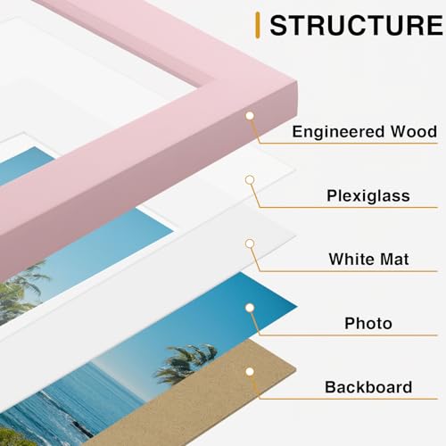 5x7 Picture Frames Set of 9 for Wall or Tabletop Display (9 Count)