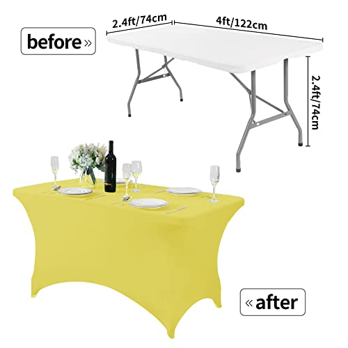 Spandex Table Cover for 4FT Table Universal Fitted Stretch Tablecloth for Party